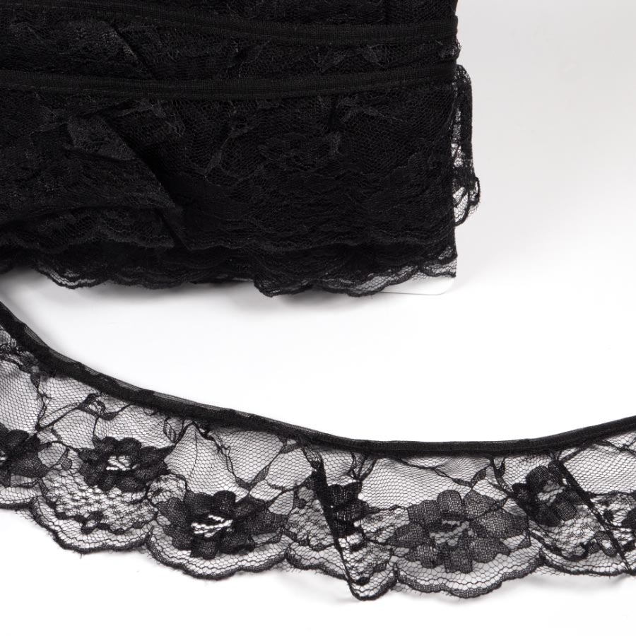 55MM FRILLED LACE BLACK