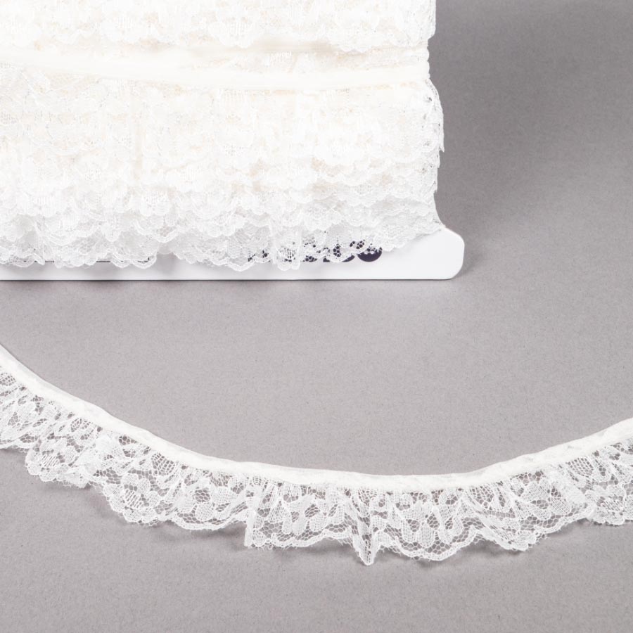 35MM FRILLED LACE IVORY