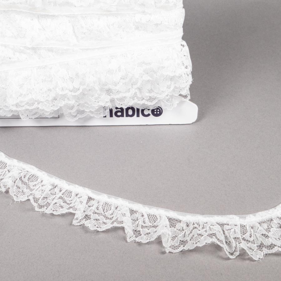 35MM FRILLED LACE WHITE
