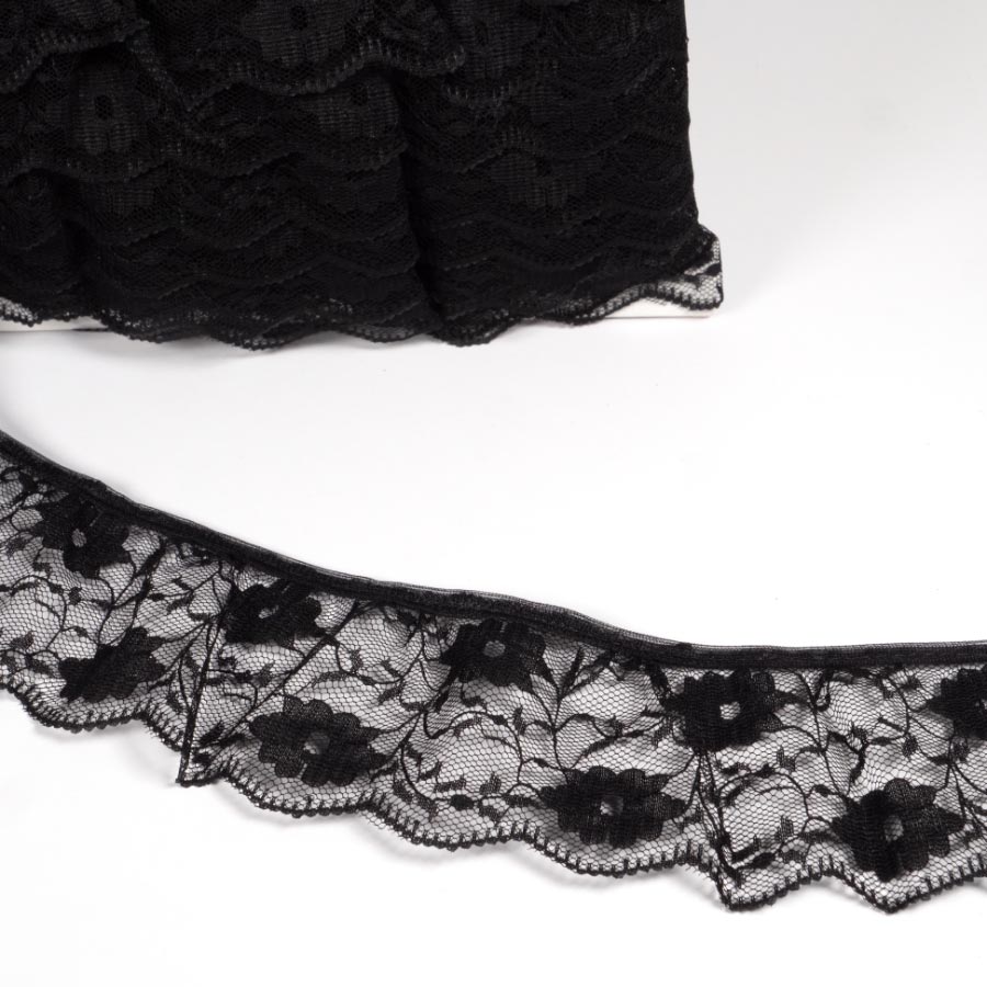 55MM FRILLED LACE BLACK