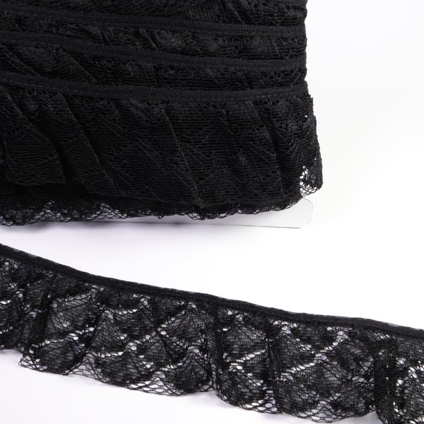 55MM FRILLED LACE BLACK