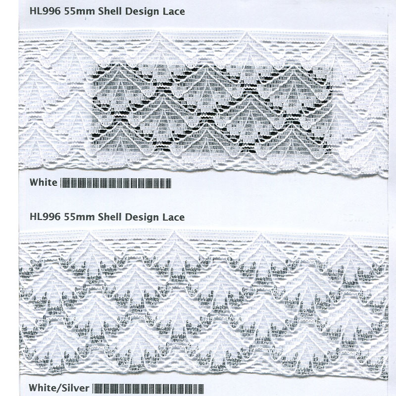 55MM FLAT LACE White/Silver