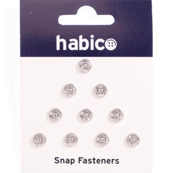 7MM SNAP FASTENERS10 CARDS NICKLE