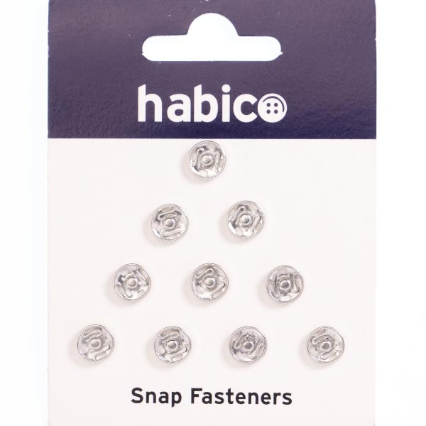 8MM SNAP FASTENERS 10 CARDS NICKLE