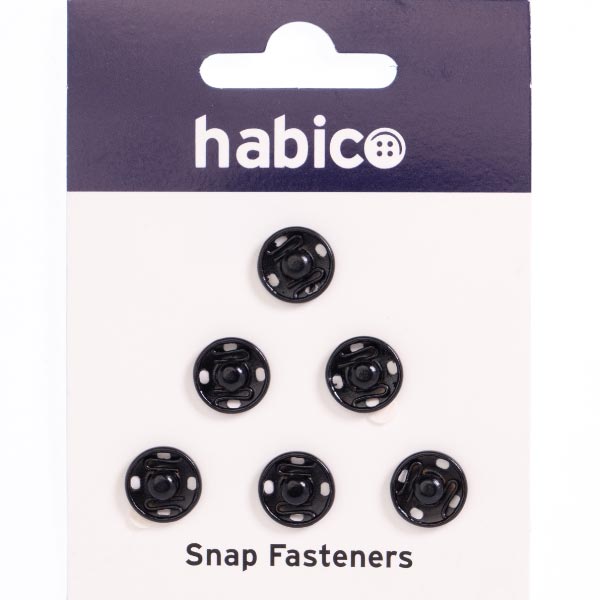 12MM SNAP FASTENERS 10 CARDS BLACK