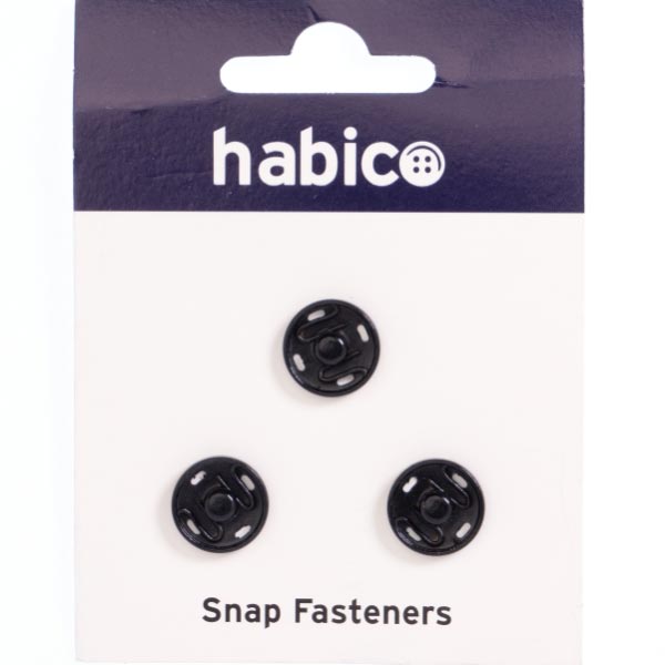 14MM SNAP FASTENERS 10 CARDS BLACK