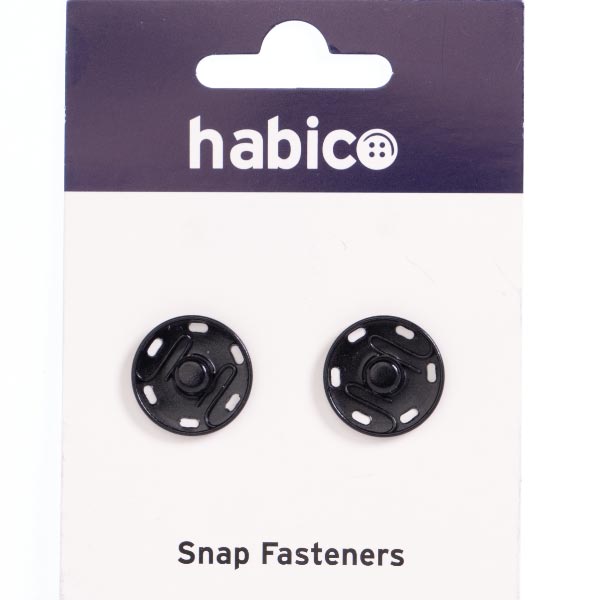 19MM  SNAP FASTENERS 10 CRDS BLACK