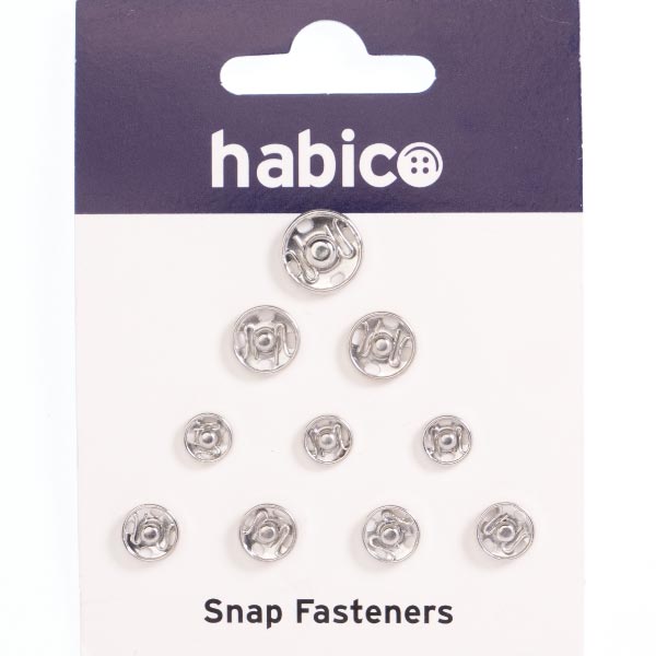 ASSTD SNAP FASTENERS 10 CARDS NICKLE