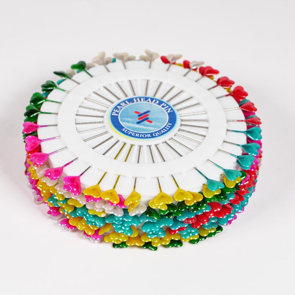 PEARLISED HEART PINS ROSETTE