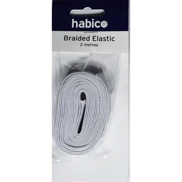 HABICO 19MM BRAIDED ELASTIC WHITE