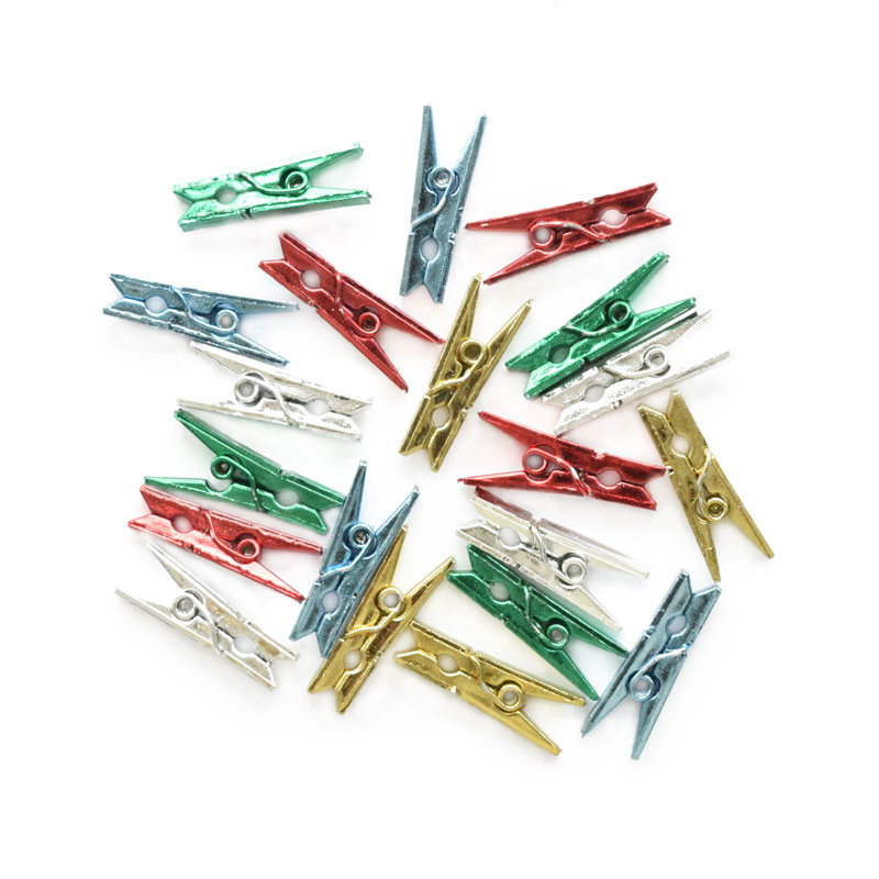 METALLIC MINI PEGS ASSTD 20 PEGS