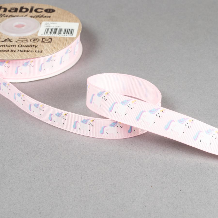 15MM UNICORN GROSGRAIN RIBBON - 20MTS