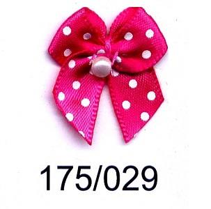 POLKA DOTS RIBBON BOWS WITH PEARL PK100 CERISE