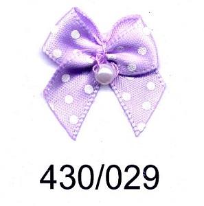 POLKA DOTS RIBBON BOWS WITH PEARL PK100 LILAC