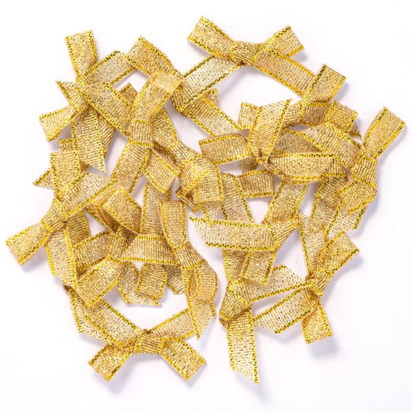 6MM RIBBON BOWS - 20PCS GOLD