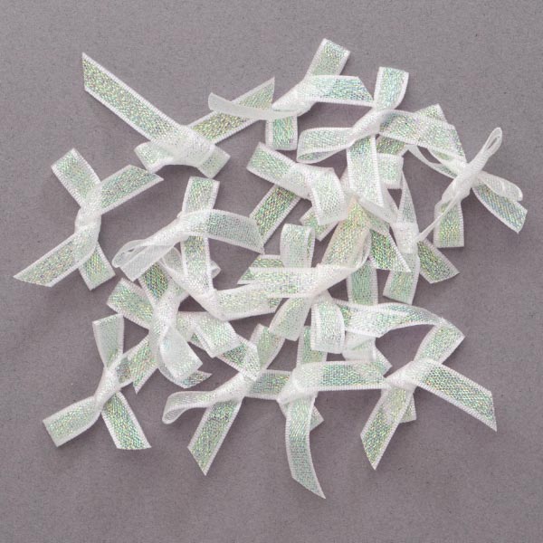 6MM RIBBON BOWS - 20PCS OPAL