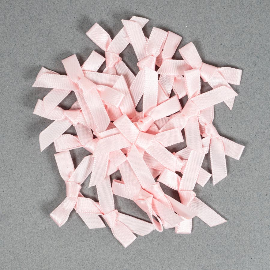 6MM RIBBON BOWS - 20PCS P.PINK