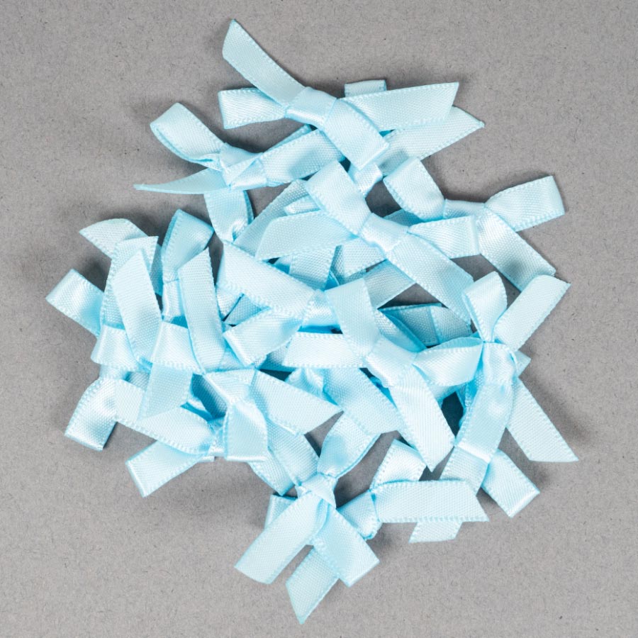 6MM RIBBON BOWS - 20PCS PALE BLUE