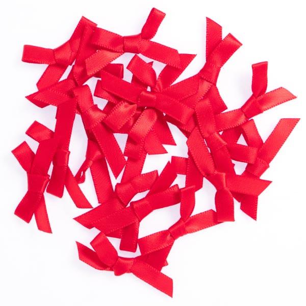 6MM RIBBON BOWS - 20PCS RED