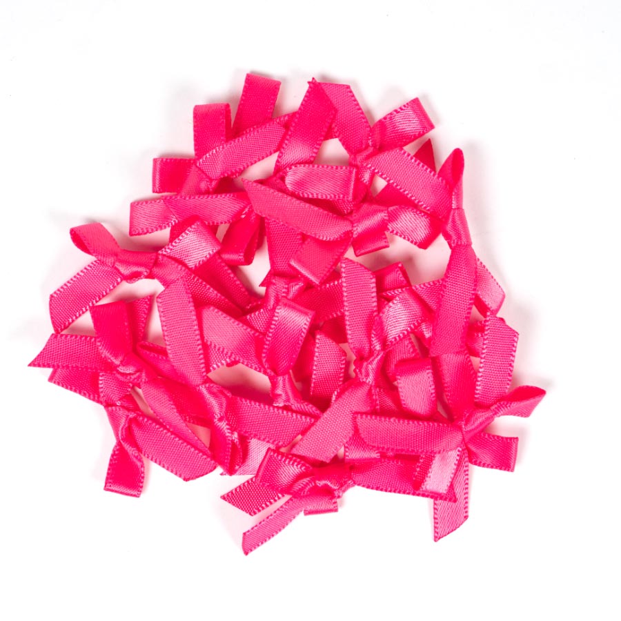 6MM RIBBON BOWS - 20PCS S.PINK