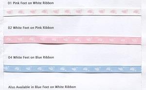 001 WHT/PINK 10MM BABY FEET GROSGRAIN 20M 11