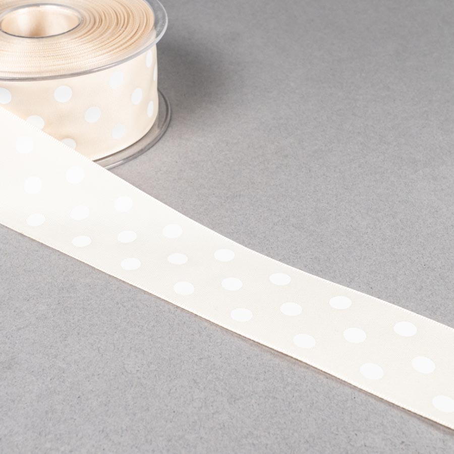 04 CREAM 38MM POLKA DOT RIBBON 20M REEL 4