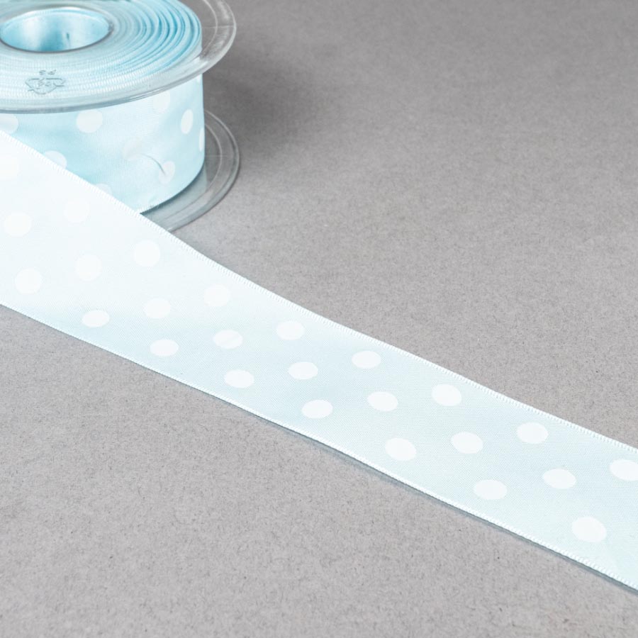 13 SKY 38MM POLKA DOT RIBBON 20M REEL 13