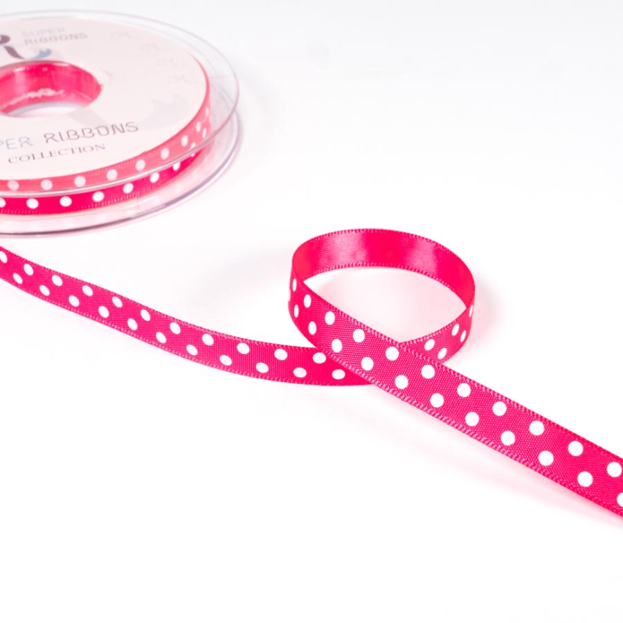 10 CERSIE 10MM POLKA DOT RIBBON 20M REEL 10