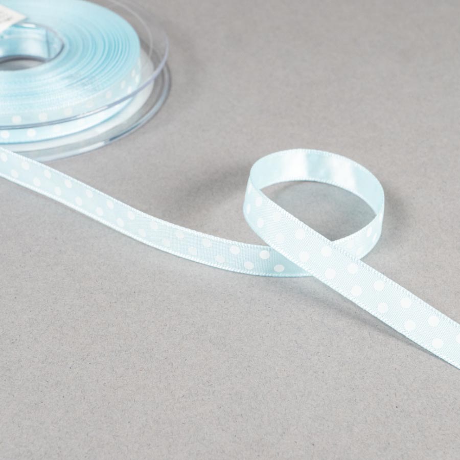 13 SKY 10MM POLKA DOT RIBBON 20M REEL 13