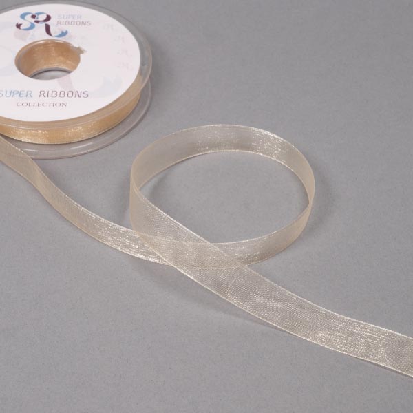 7MM ORGANDIE RIBBON - 25MTS GOLD