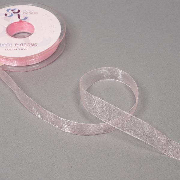 15MM ORGANDIE RIBBON - 25MTS 117 Pale Pink