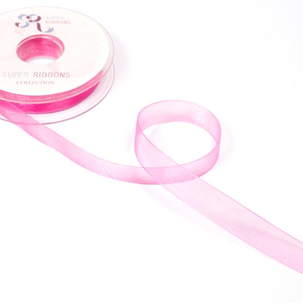 15MM ORGANDIE RIBBON - 25MTS 175 Rose Pink