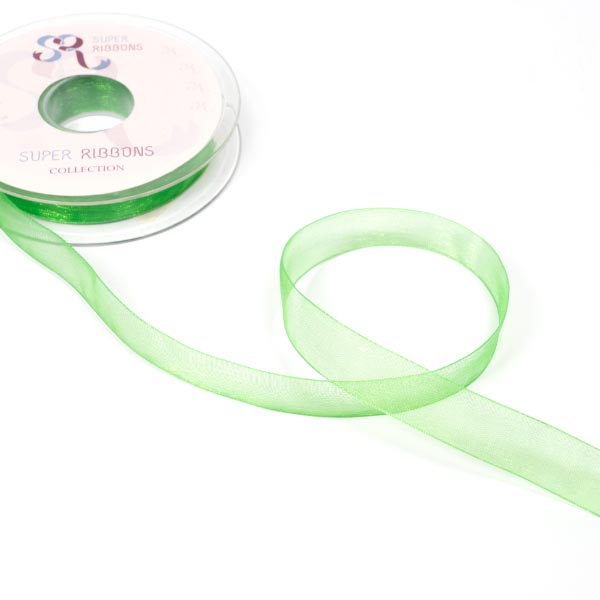 15MM ORGANDIE RIBBON - 25MTS 580 Emerald
