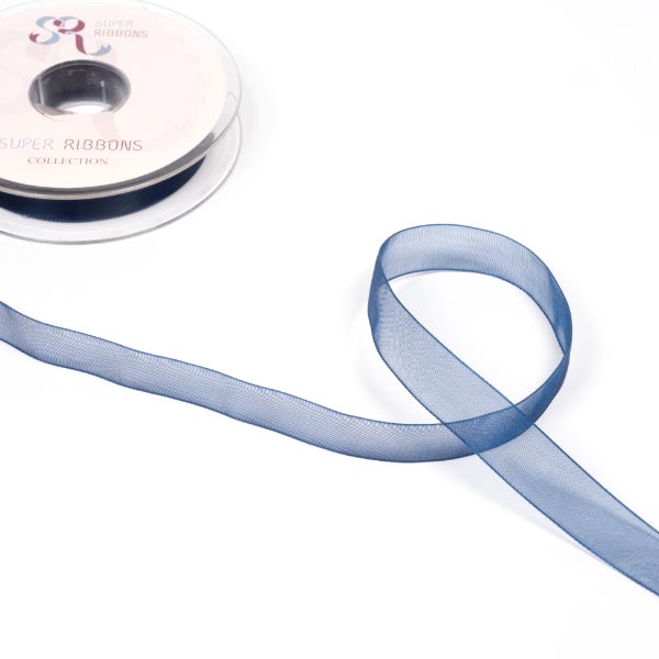 25MM ORGANDIE RIBBON - 25MTS 370 Navy Blue