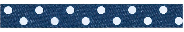 15MM POLKA DOT RIBBON 20M REEL 13 Navy