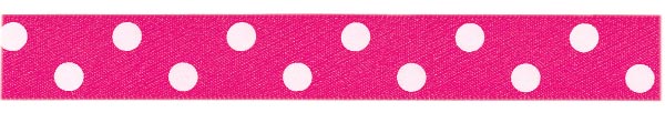 15MM POLKA DOT RIBBON 20M REEL 72 Shocking Pink