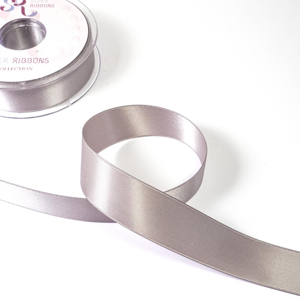 25MM HABICO DOUBLE SATIN RIBBON  - 20MTS 12 Grey