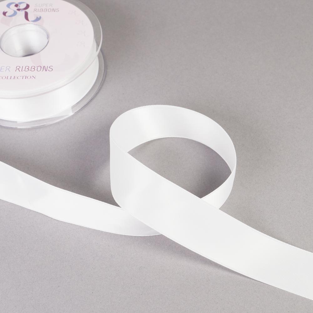 25MM HABICO DOUBLE SATIN RIBBON - 20MTS 29 White