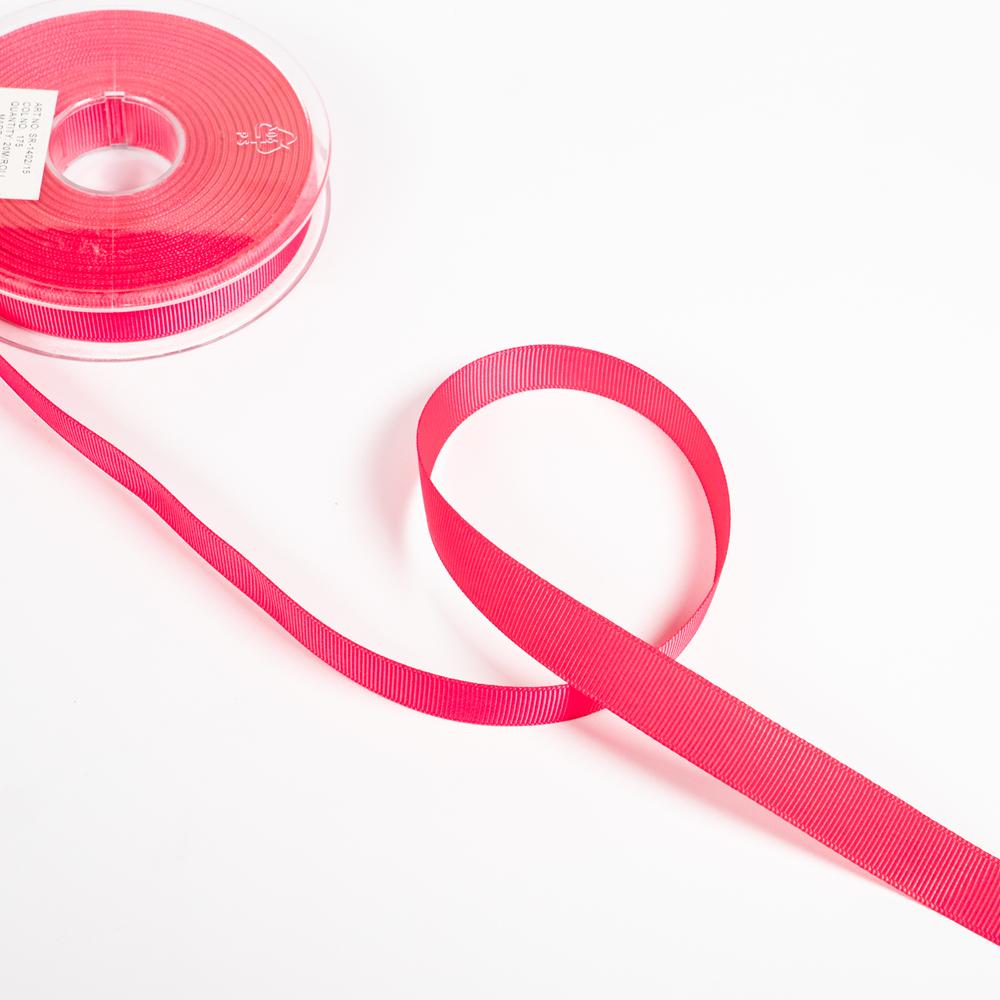 15MM HABICO GROSGRAIN RIBBON - 20MTS 175 Shocking Pink