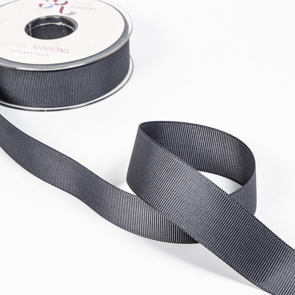 25MM HABICO GROSGRAIN RIBBON - 20MTS 77 Charcoal