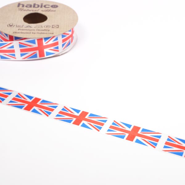 25MM UNION JACK RIBBON 20M