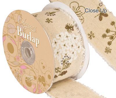 50MM BURLAP FRAYED EDGE FLOWER - 10MTS