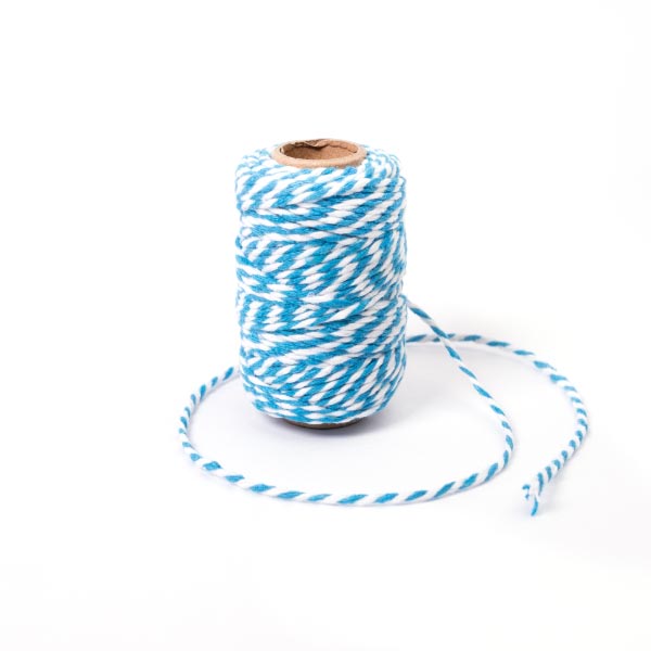 2MM BAKERS TWINE 20M 10 Kingfisher/White