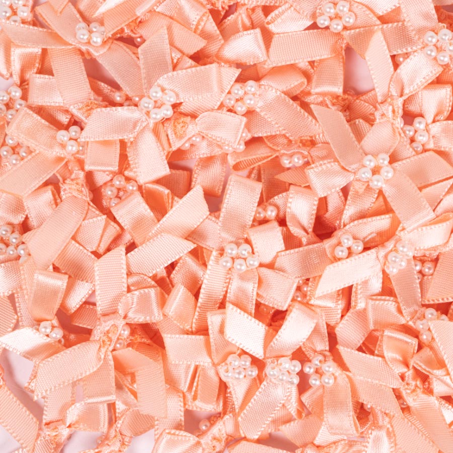 BOWS WITH PEARLS 714 Peach