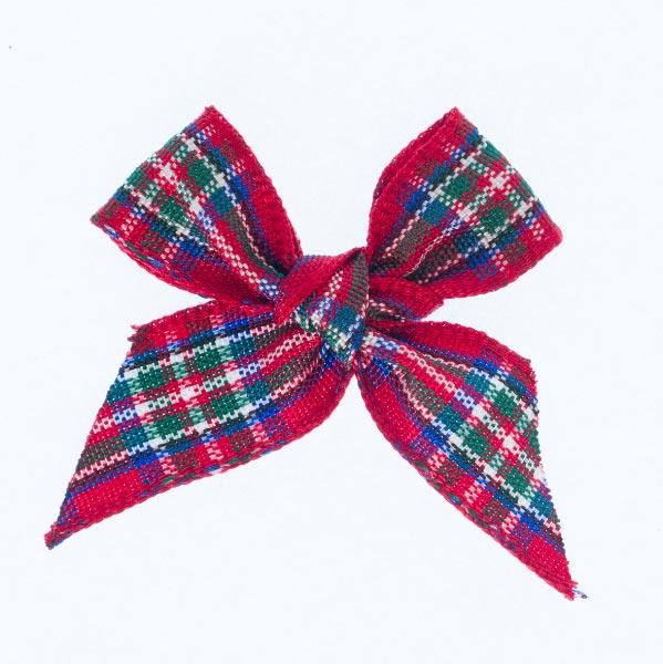 6MM TARTAN RIBBON BOWS 10PCS 7