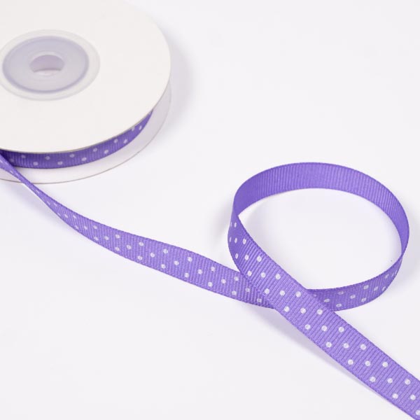 10MM SPOTTED GROSGRAIN 10M PER REEL GRAPE