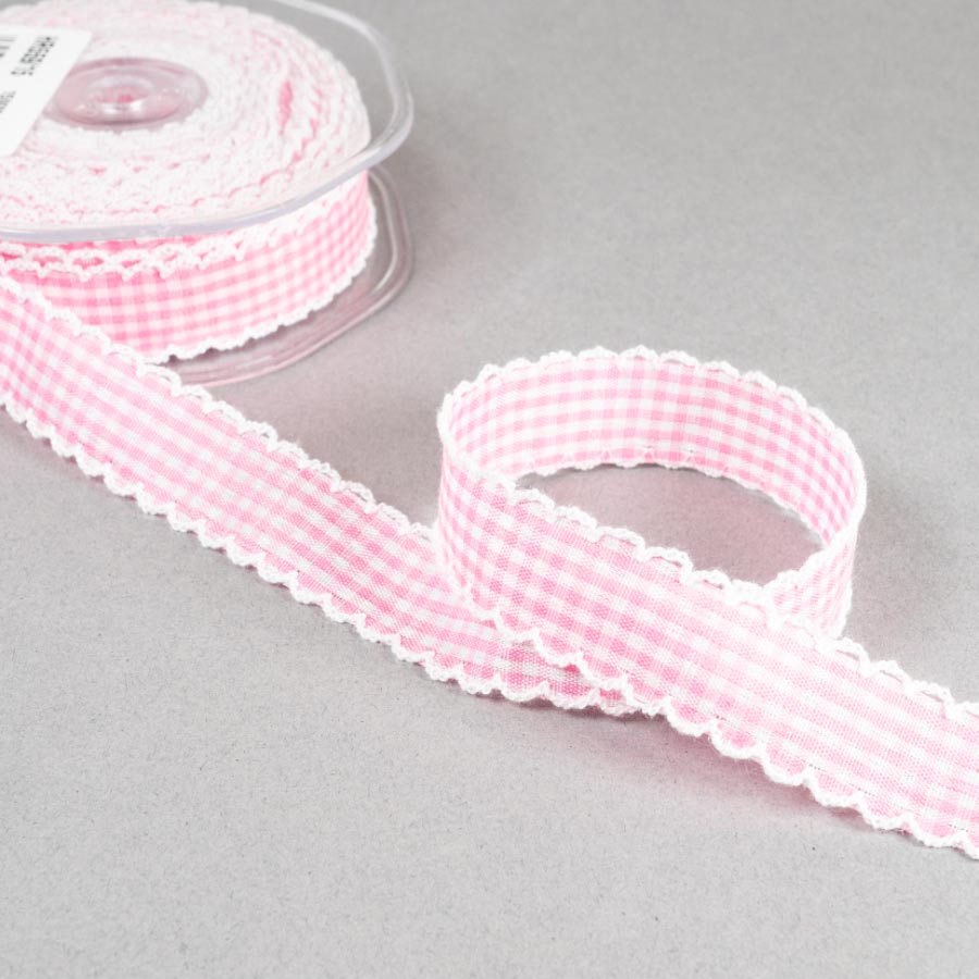 15MM EDGED GINGHAM RIBBON - 10MTS 224
