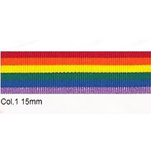 S 15MM RAINBOW PRINT RIBBON 20M