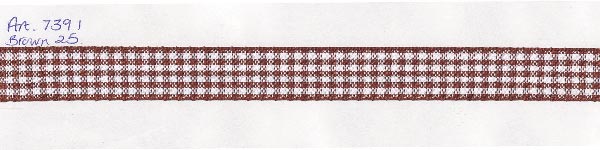 GINGHAM RIBBON 10MM X 20M 25 Brown