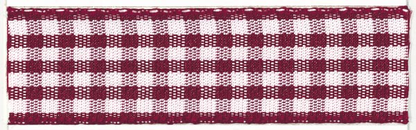 GINGHAM RIBBON 15MM X 20M 405 Burgundy